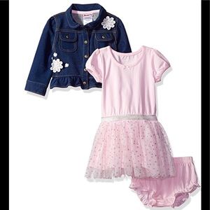 NEW Glitter Dot Mesh Dress and Knit Jacket Set